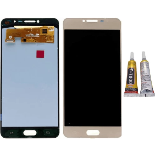 TE Samsung C7 C7000 Uyumlu Lcd Ekran Servis Gold + B7000