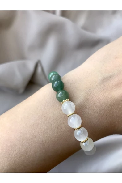 Aventurin-selenit doğaltaş bileklik - Resim 2