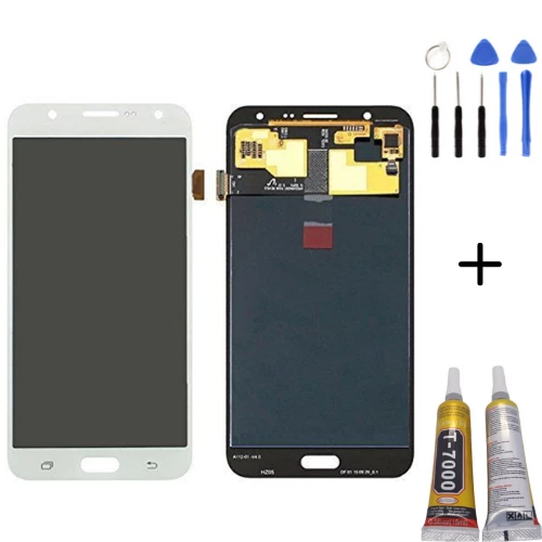 TE Samsung J7 J700 Uyumlu OLED Lcd Ekran Beyaz + Montaj Kiti