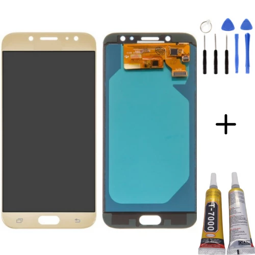TE Samsung J7 Pro J730 Uyumlu Lcd Ekran Gold + Montaj Kiti