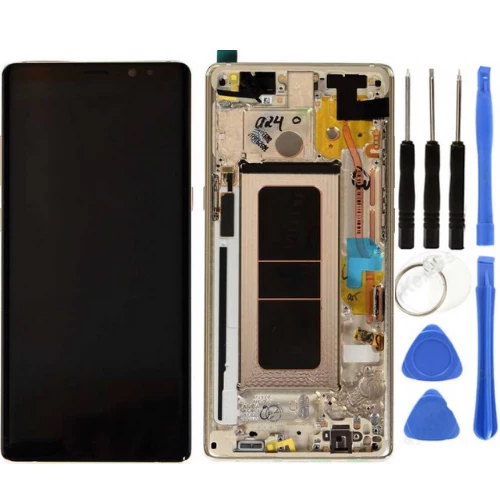 TE Samsung Note 8 N950 Uyumlu Çıtalı A Kalite Lcd Ekran Gold