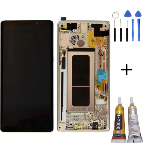 TE Samsung Note 8 N950 Uyumlu Çıtalı A Kalite Lcd Ekran Gold
