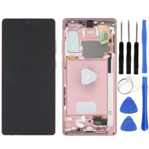 TE Samsung Note 20 5G N981 Uyumlu Çıtalı Lcd Ekran Pembe TamirSet