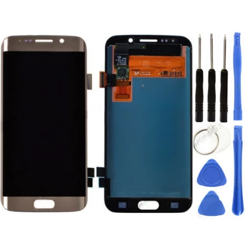 TE Samsung S6 Edge G925 Uyumlu OLED Lcd Ekran Gold + Tamir Seti
