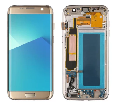 TE Samsung S7 Edge G935F Uyumlu Çıtalı Lcd Ekran Dokunmatik Gold