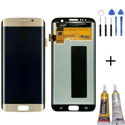 TE Samsung S7 Edge G935F Uyumlu OLED Lcd Ekran Gold Montaj Kiti - 1