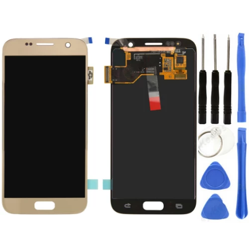 TE Samsung S7 G930F Uyumlu Lcd Ekran Gold + Tamir Seti - 1