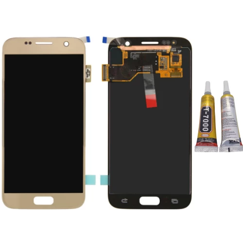 TE Samsung S7 G930F Uyumlu Lcd Ekran Gold + B7000