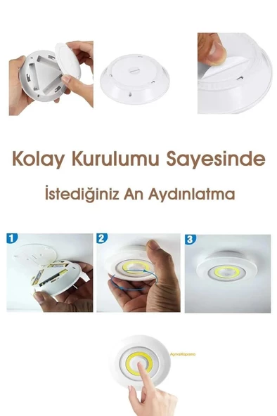 Mithra Life 3 Adet Uzaktan Kumandalı Kablosuz Led Aydınlatma MIT1101 - 2