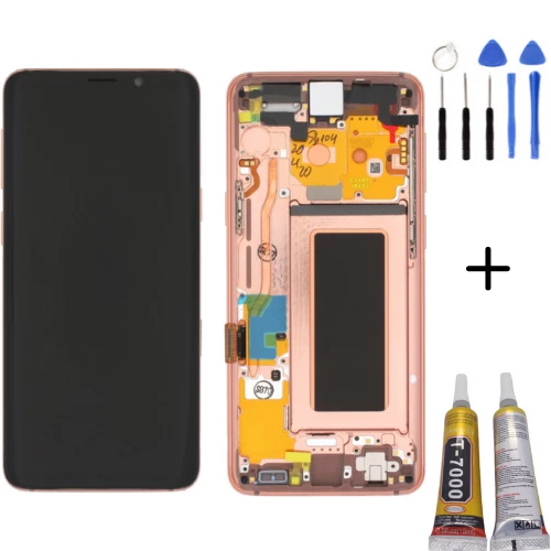 TE Samsung S9 G960F Uyumlu Çıtalı OLED Lcd Ekran Gold Montaj Kiti