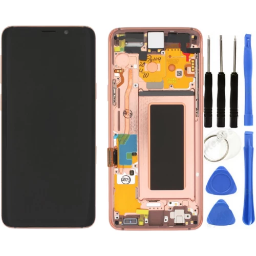 TE Samsung S9 G960F Uyumlu Çıtalı A Kalite Lcd Ekran Gold TamirSeti