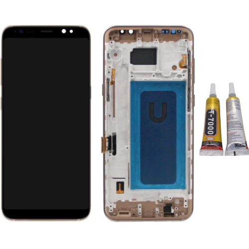 TE Samsung S8 Plus G955F Uyumlu Çıtalı Lcd Ekran Servis Gold - 1