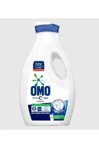 Omo Sıvı Çamaşır Deterjanı Active Oxygen Beyazlar için 26 Yıkama 1690 ML