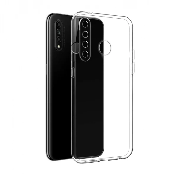 Oppo A31 Kılıf FitCase Toz Koruma Tıpalı Şeffaf Arka Kapak