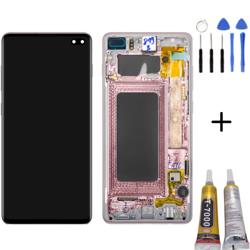 TE Samsung S10 Plus G975 Uyumlu Çıtalı Lcd Ekran Servis Gold