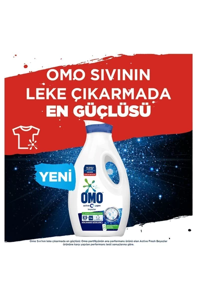 Omo Active Oxygen Sıvı Çamaşır Deterjanı Beyazlar 2 x 1690 ML - 3