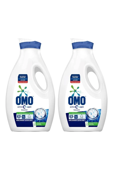 Omo Active Oxygen Sıvı Çamaşır Deterjanı Beyazlar 2 x 1690 ML - 2