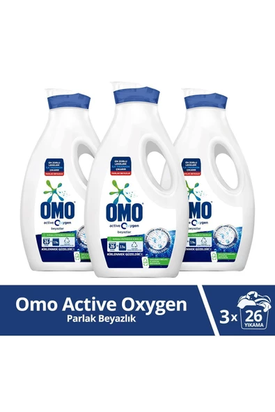 Omo Active Oxygen Sıvı Deterjan Beyazlar Için 3 x 1690 ML