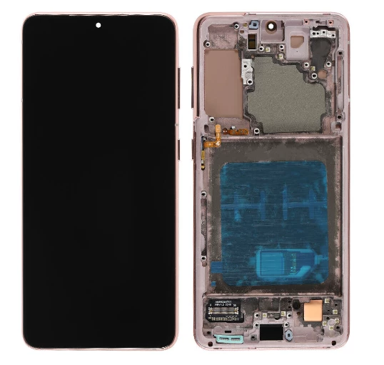TE Samsung S21 G990 Uyumlu Çıtalı Lcd Ekran Gold