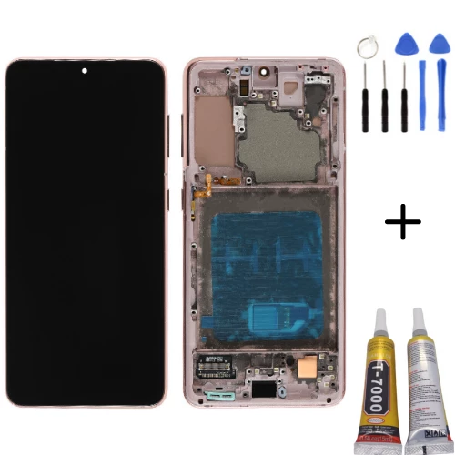 TE Samsung S21 G990 Uyumlu Çıtalı OLED Lcd Ekran Gold Montaj Kiti