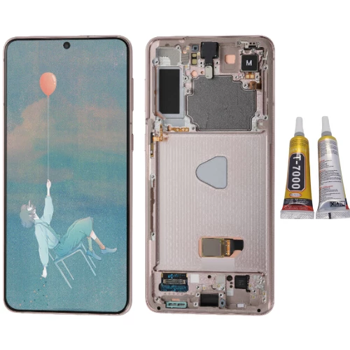 TE Samsung S21 Plus 5G G996 Uyumlu Çıtalı OLED Lcd Ekran Gold