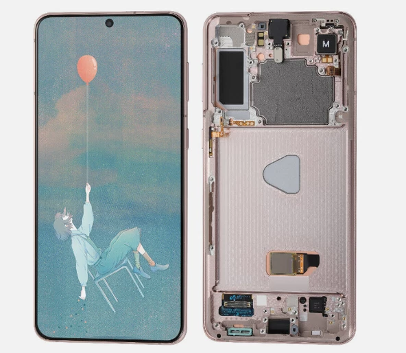 TE Samsung S21 Plus 5G G996 Uyumlu Çıtalı A Kalite Lcd Ekran Gold