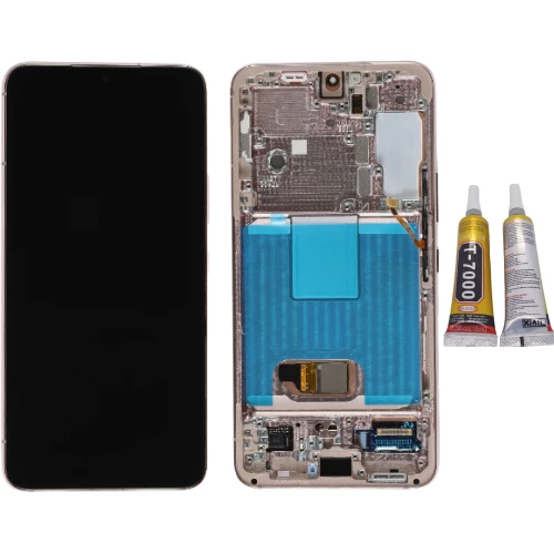 TE Samsung S22 S901 Uyumlu Çıtalı Lcd Ekran Gold + B7000