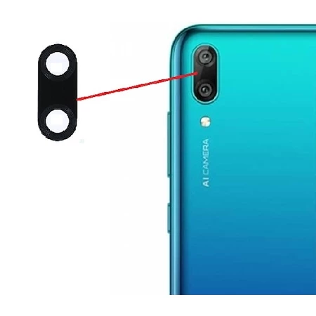 Huawei Y9 2019 Arka Kamera Camı (Çıtasız Sadece Cam)