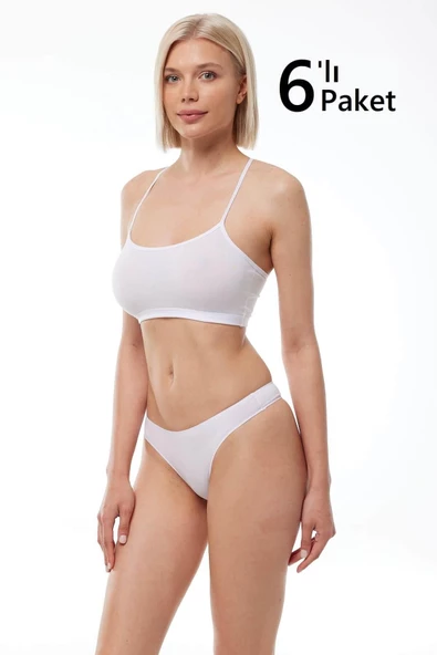 Malabadi 186 6'Lı Paket Kadın Modal Düşük Bel Iz Yapmayan String & Tanga - Resim 11
