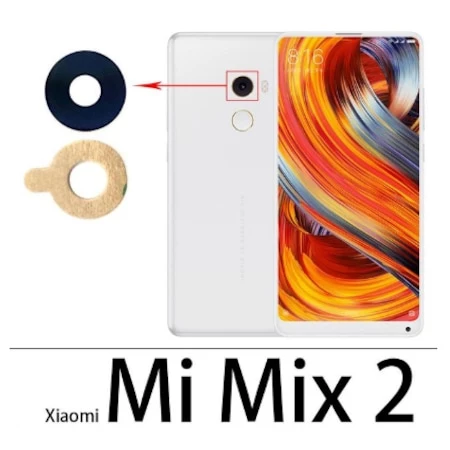Xiaomi Mi Mix 2 Arka Kamera Camı (Çıtasız Sadece Cam)