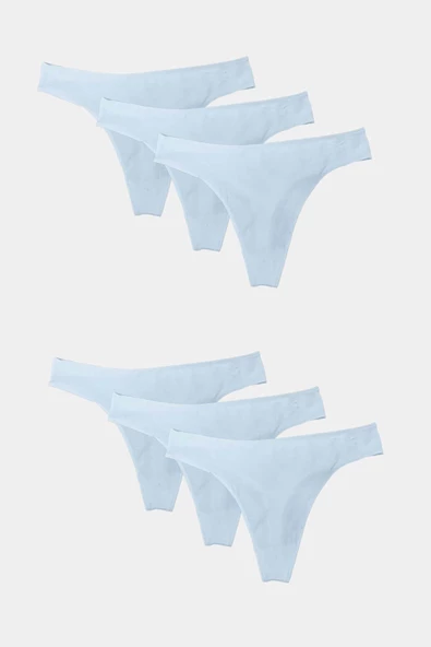 Malabadi 186 6'Lı Paket Kadın Modal Düşük Bel Iz Yapmayan String & Tanga - Resim 5