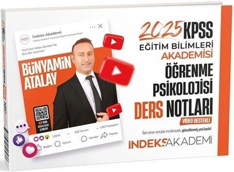 2025 KPSS Eğitim Bilimleri Öğrenme Psikolojisi Video Ders Notları İndeks Akademi