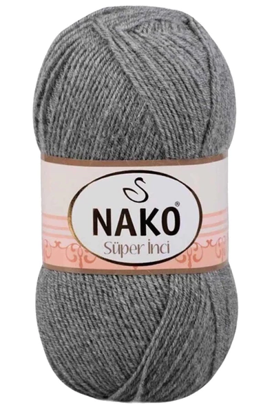 1 Adet Süper İnci El Örgü İpi 100 gr Gri Melanj 194 ürün görseli 1