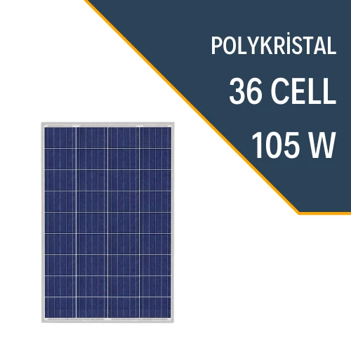 105W POLYKRİSTAL GÜNEŞ PANELİ