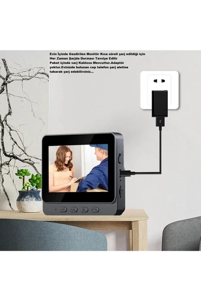 Kablosuz Seyyar Kullanılan 4.3 Inç Ekran Görüntülü Siz Sistemi (Hafıza Kart Kayıt-Gece Görüş-Renkli) - 2