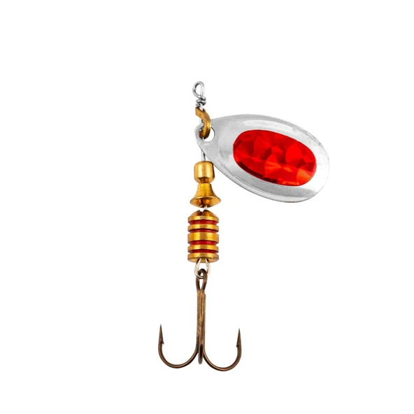 Alabalık Turna Döner Olta Kaşık - Ilba Tondo Alpha 30172 - Gümüş/Kırmızı - No:2 - Resim 3