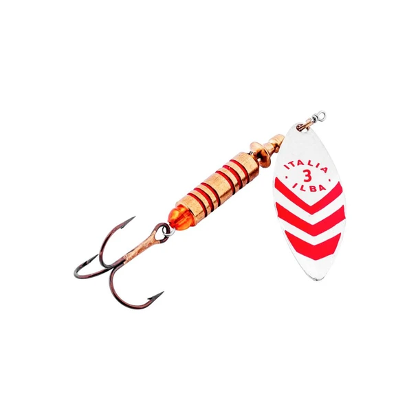 Alabalık Turna Döner Olta Kaşık - Ilba Sergente 60113 - Gümüş/Kırmızı - No:3 - Resim 2