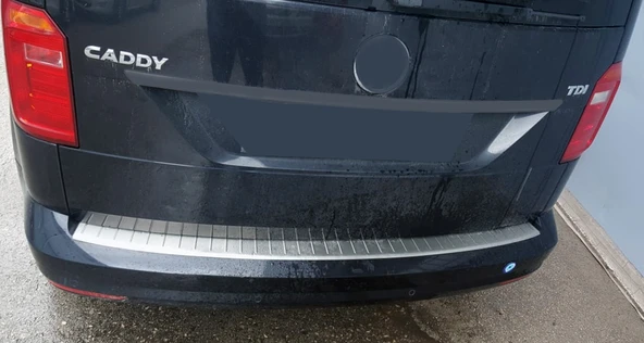 VW Caddy Uyumlu Arka Tampon Eşiği Krom 2015 - 2021 Arası Modeller İçin - Resim 2