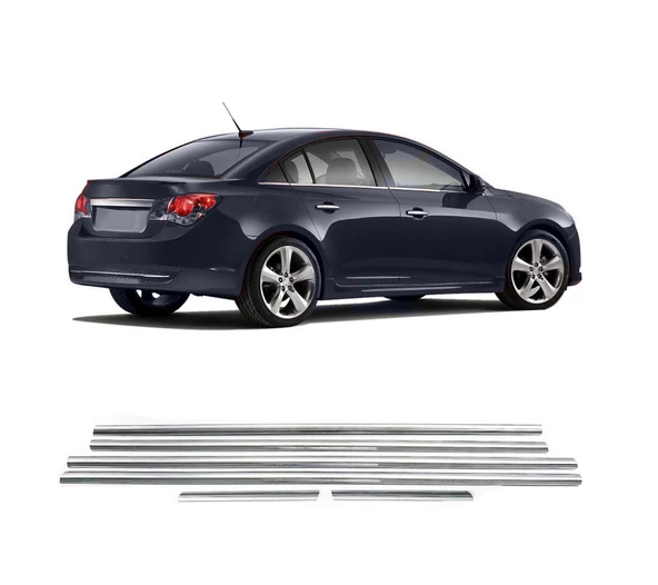Chevrolet Cruze SD Uyumlu Cam Çıtaları Krom 6 Parça 2009 - 2016 Arası Modeller İçin - 2