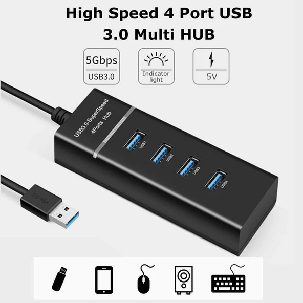 Ancheyn 4 Port USB 3.0 HUB Çoğaltıcı Çoklayıcı Adaptör Switch Çoklu Cihaz 4360 - 2