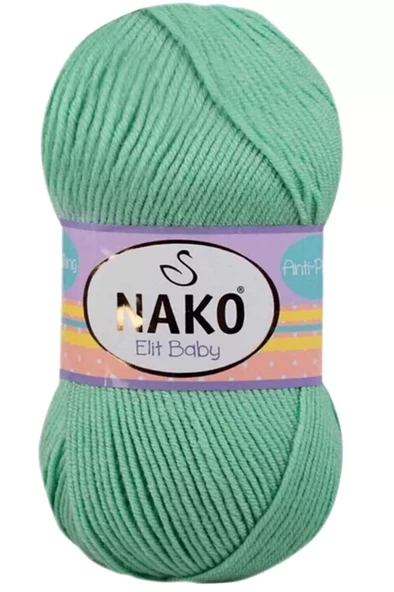 1 Adet Elite Baby El Örgü İpi Tüylenmeyen Bebek Yünü Siyam Yeşili 10001 ürün görseli 1