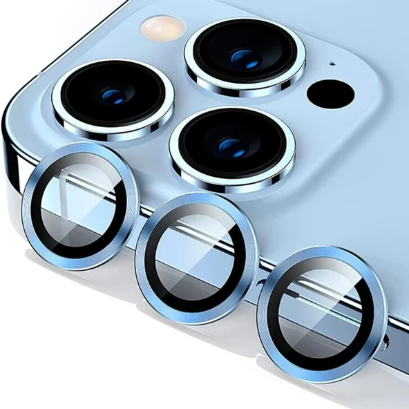 Apple Iphone 13 Pro Uyumlu Kamera Koruyucu Lens MAVİ