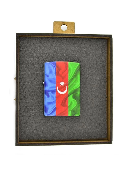 Azerbaycan Bayrak Baskılı Benzinli Çakmak - 6