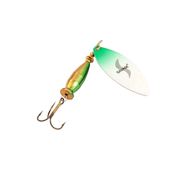 Turna Levrek Alabalık Döner Olta Kaşık - Alp Long - Yeşil/Beyaz - No:2/20GR - Resim 2