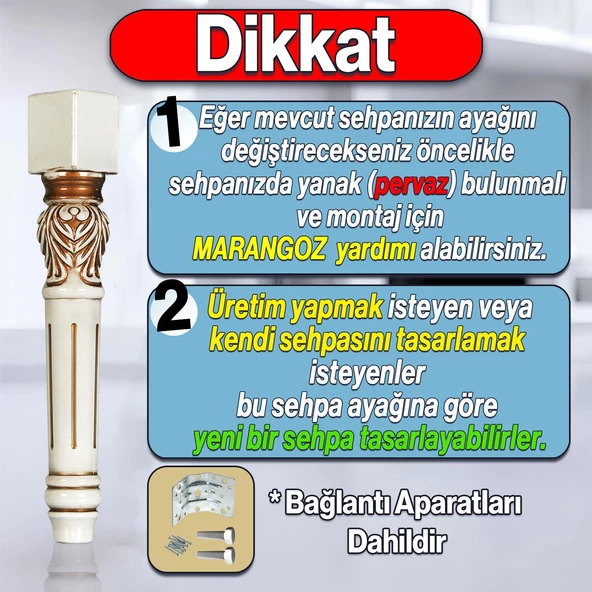 Star Plastik Sehpa Ayağı 44 cm Krem Kahverengi Renk Orta Ayak Zigon Sehpa Mobilya Masa Ayakları - 2