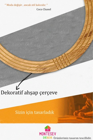 MONTESEV  Safir Antik İşlemeli Ahşap Dekoratif Ayna Yuvarlak Ayna Duvar Aynası Banyo Lavabo Aynası - 56 Cm - 6