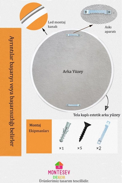 MONTESEV  Zümrüt Beyaz Dekoratif Ayna Yuvarlak Ayna Işlemeli Ahşap Duvar Aynası Ikili / 56 - 43 Cm - 7