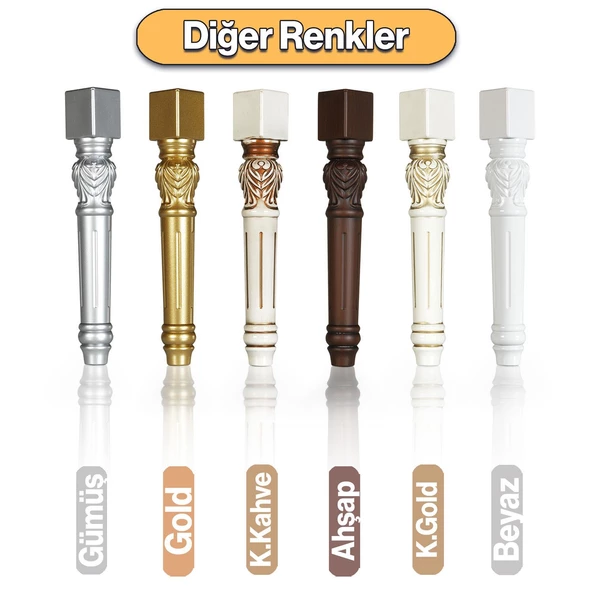 Star Plastik Sehpa Ayağı 44 cm Altın Renk Orta Ayak Zigon Sehpa Mobilya Masa Ayakları 1 Adet Gold - 8