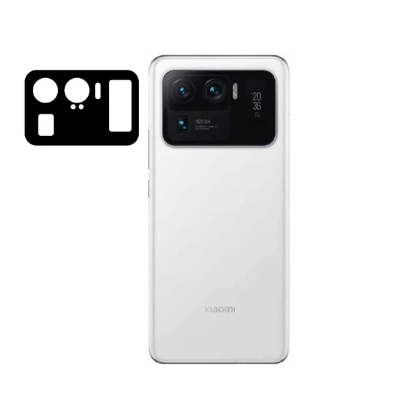 Xiaomi Mi 11 Ultra Kamera Lens Koruyucu Siyah Çerçeveli Korunaklı (3D K.C)