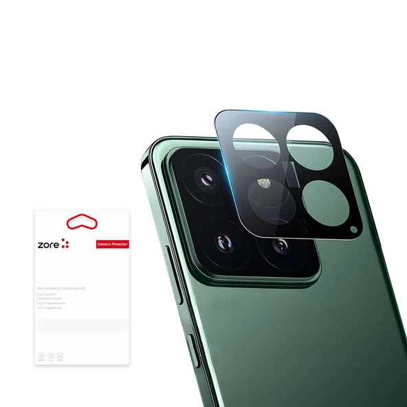 Xiaomi Mi 14 Kamera Lens Koruyucu Siyah Çerçeveli Korunaklı (3D K.C)